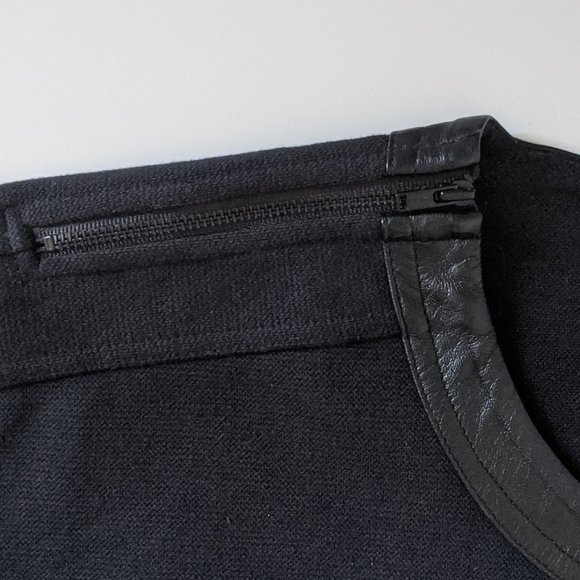 NEW Madewell Leather Trim Pique Ponte Dress S - Picture 6 of 10